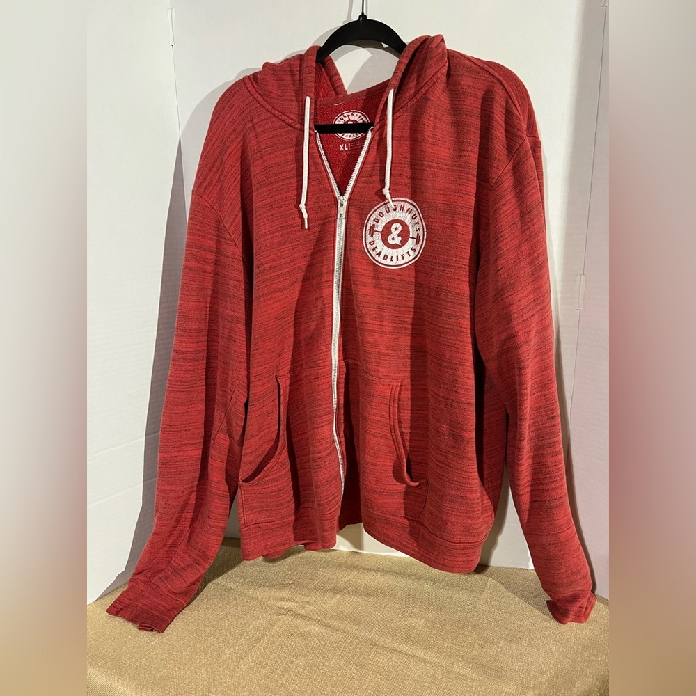 Doughnuts & Deadlifts zip-up hoodie Sweatshirt Size XL Activewear Lifting